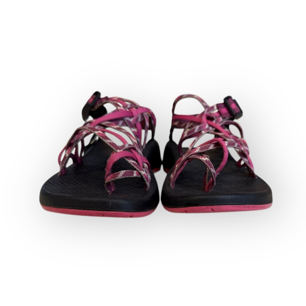 Chaco Women's ZX3 Burgundy/Pink/White Aztec Triple Strap Sandals Size 8 - Picture 5 of 7